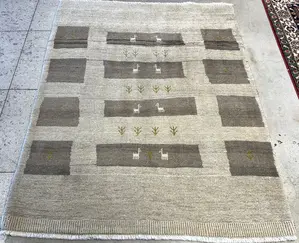 New Ivory Persian Gabbeh 5' X 7'