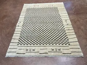 New Ivory Persian Gabbeh 4' X 6'