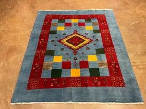 New Blue Persian Gabbeh 4' X 6'