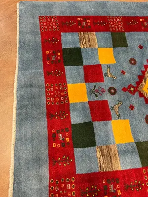 New Blue Persian Gabbeh 4' X 6'