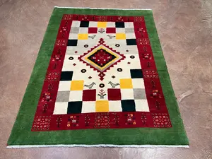 New Green Persian Gabbeh 4' X 6'