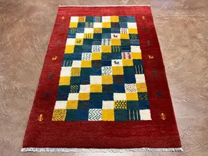 New Red Persian Gabbeh 4' X 6'