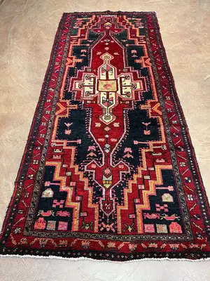 Vintage Navy Persian Mosul Runner
