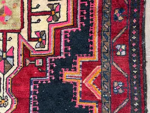 Vintage Navy Persian Mosul Runner