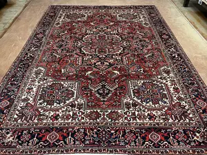 Vintage Red Persian Heriz 9' X 12'