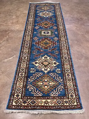 New Blue Afghanistan Kazak Runner