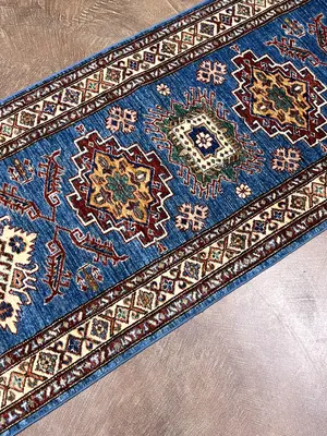 New Blue Afghanistan Kazak Runner