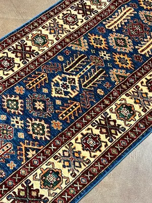 New Blue Afghanistan Kazak Runner