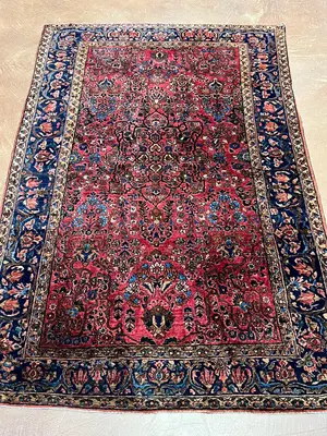 Antique Red Persian Saruk 4' X 6'