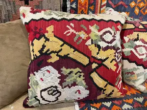 Vintage Multi Romania Besarabian Kelim Pillow