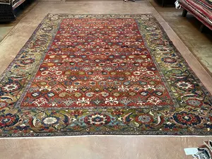 Antique Red Persian Heriz 9' X 12'