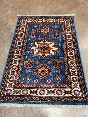 New Blue Afghanistan Kazak 2' X 3'