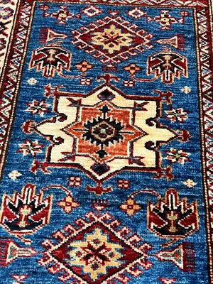 New Blue Afghanistan Kazak 2' X 3'