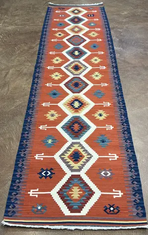 Vintage Red Turkey Anatolian Kelim Runner