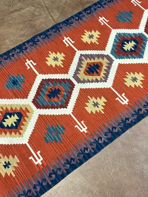 Vintage Red Turkey Anatolian Kelim Runner