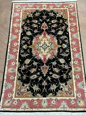 New Black Persian Tabriz 2'-6"x4'