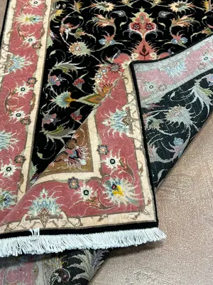 New Black Persian Tabriz 2'-6"x4'
