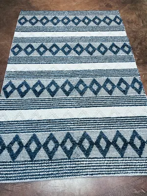 New Blue India Modern Bohemian 5'-6"x8'