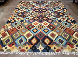 New Multi India Dhurrie 9' X 12'