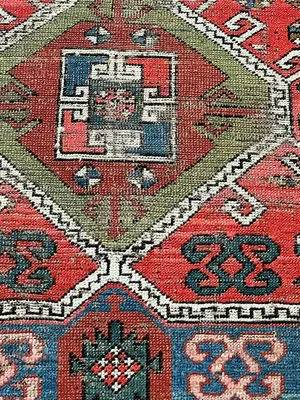 Antique Red Caucasian Kazak 4' X 6'