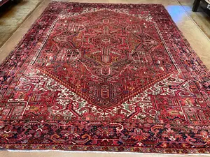 Vintage Red Persian Heriz 10' X 14'