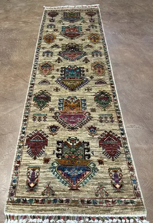 New Tan Afghanistan Kazak Runner