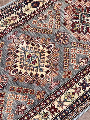 New Grey Afghanistan Kazak Runner