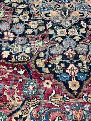 Antique Navy Persian Mashad Oversize