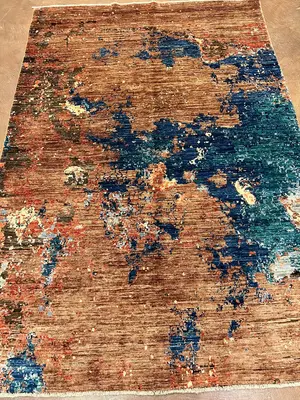 New Rust Pakistan Abstract Modern 5'-6"x8'