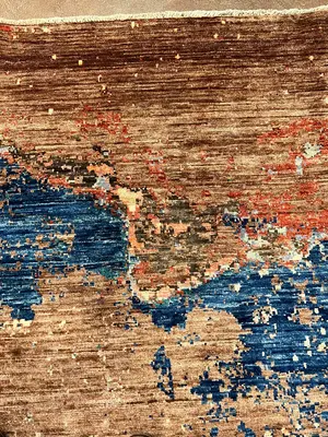 New Rust Pakistan Abstract Modern 5'-6"x8'