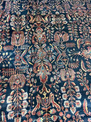 Antique Navy Persian Saruk Oversize