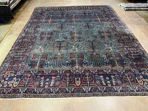 Antique Blue Persian Lavar Kermon 9' X 12'