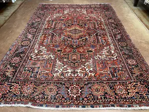 Vintage Red Persian Heriz 9' X 12'