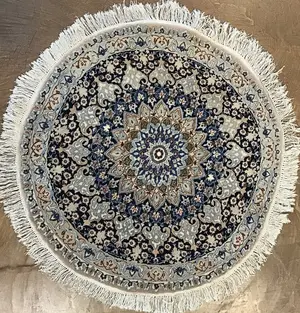 Vintage Navy Persian Nain Round