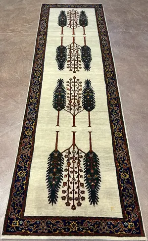 New Ivory India Gabbeh Runner