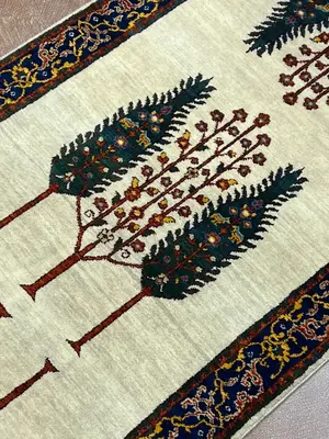 New Ivory India Gabbeh Runner