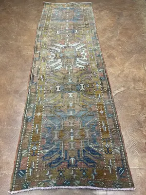 Vintage Green Persian Qashqai Runner