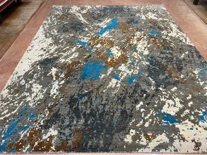 New Blue India Abstract Modern 8' X 10'