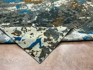 New Blue India Abstract Modern 8' X 10'