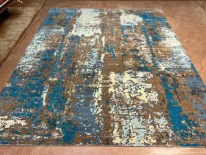 New Blue India Abstract Modern 8' X 10'