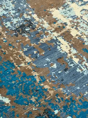 New Blue India Abstract Modern 8' X 10'