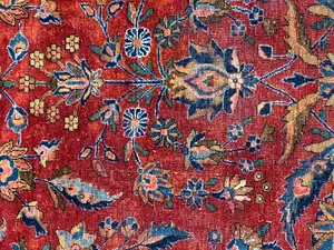 Antique Red Persian Kashan Oversize