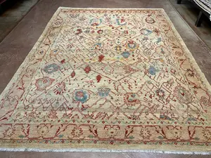 Vintage Tan Persian Oushak 9' X 12'