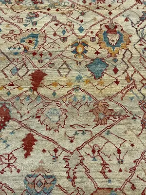 Vintage Tan Persian Oushak 9' X 12'