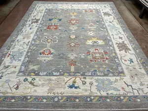 New Grey Pakistan Oushak 9' X 12'