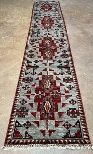 New Grey Afghanistan Navajo Runner