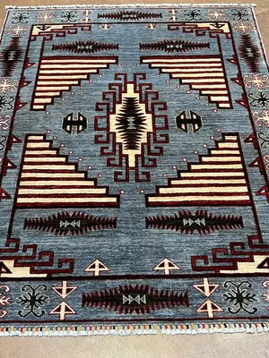 New Blue Afghanistan Navajo 5' X 7'