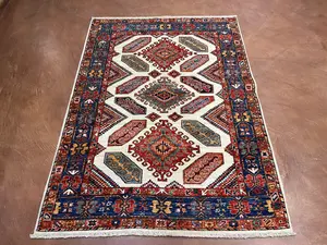 New Ivory Afghanistan Modern Tribal 4' X 6'