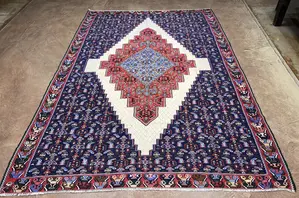 Vintage Navy Persian Senneh Kelim 7' X 10'