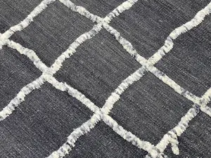 New Black India Modern High Low Flatweave 10' X 14'